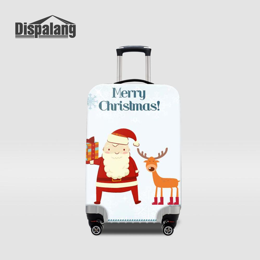 Waterproof Suitcase Cover Protector - ผ้าคลุมกระเป๋าเดินทางซานตาคลอสสำหรับคริสต์มาส, ผ้าคลุมกระเป๋าเดินทางแบบยืดหยุ่นกันน้ำสำหรับการเดินทาง, ของขวัญเทศกาล มี 4 ขนาด