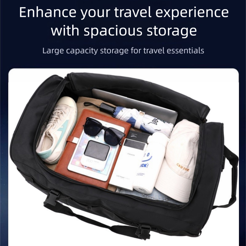 Foldable Rolling Luggage Bag - กระเป๋าเดินทางแบบมีล้อ ทนทาน กันน้ำ พับเก็บได้ สายสะพายไหล่ปรับได้ เหมาะสำหรับเดินทางและออกกำลังกาย