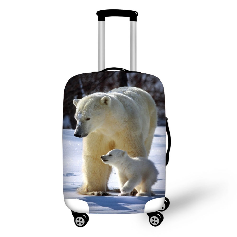 Waterproof Suitcase Cover Protector - สัตว์หมีขั้วโลกกระเป๋าเดินทางป้องกันกระเป๋าเดินทางครอบคลุมกันน้ำครอบคลุมอุปกรณ์เสริมกระเป๋าเดินทางรถเข็นกรณี