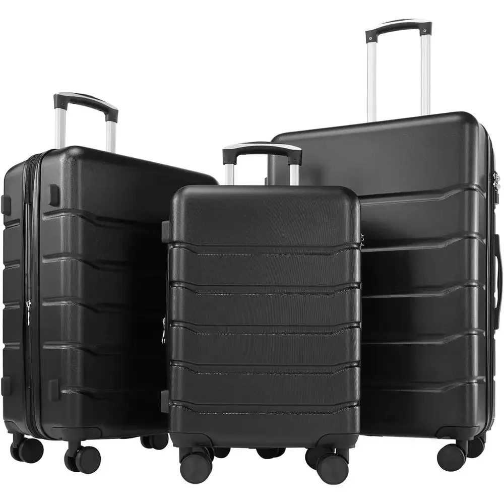 Expandable Hard Shell Luggage Set - ชุดกระเป๋าเดินทางแบบแข็ง 3 ชิ้น พร้อมกุญแจ TSA ขยายได้