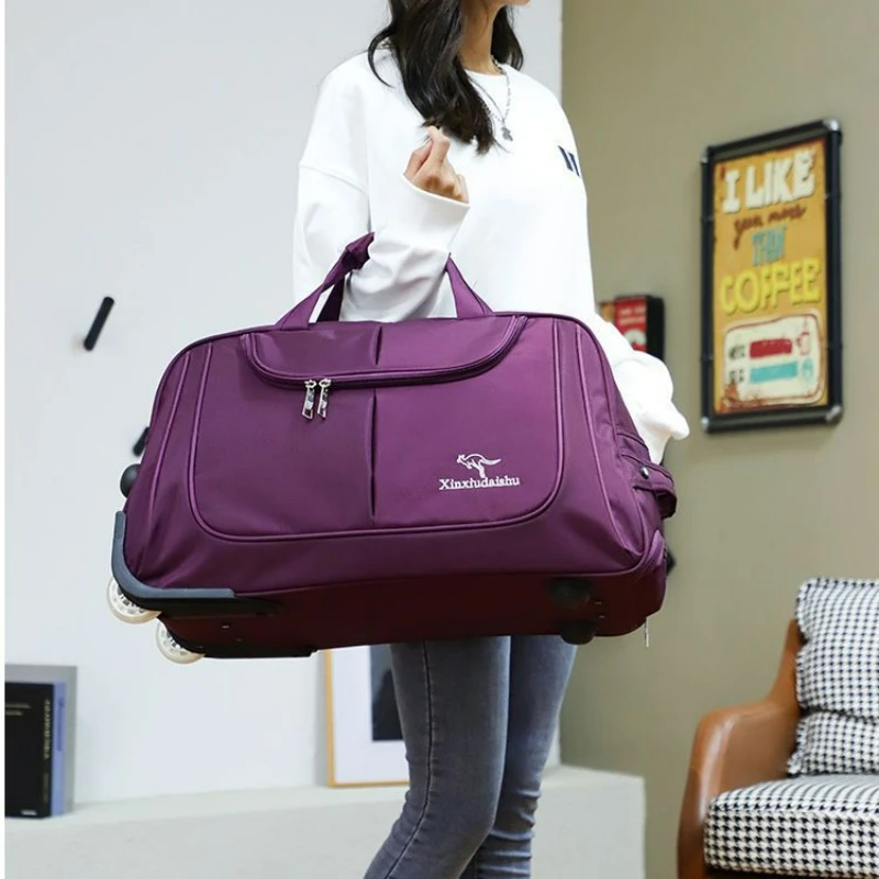 Foldable Rolling Luggage Bag - กระเป๋ากระเป๋ารถเข็นกระเป๋าเดินทางกันน้ำถือสำหรับผู้ชายและผู้หญิงความจุมากน้ำหนักเบาพับเก็บได้อเนกประสงค์