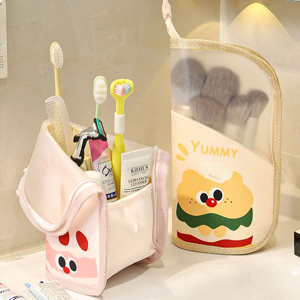 Cosmetic Bags - 1 ชิ้นกระเป๋าเครื่องสำอางกระเป๋าเดินทางจัดเก็บเครื่องสำอางชุดชั้นในออแกไนเซอร์กระเป๋าใส่เครื่องสำอางสำหรับผู้หญิงแบบพกพากระเป๋าใส่อุปกรณ์อาบน้ำ