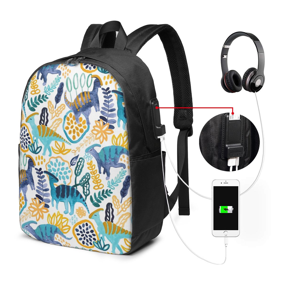 Travel Bags - กัวเช่ พาราซัวโรโลฟัสกระเป๋าเป้สะพายหลังกระเป๋าใส่โน๊ตบุ๊คสำหรับเดินทางคอมพิวเตอร์กระเป๋านักเรียนวิทยาลัยกระเป๋าใส่แล็ปท็อปกระเป๋าสะพายสำหรับผู้ชายผู้หญิง