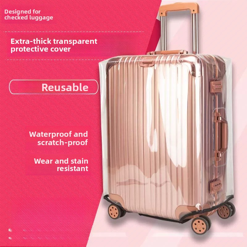Luggage Protective Cover Transparent - ปลอกหุ้มกระเป๋าเดินทางแบบหนา โปร่งใส กันน้ำ ทนต่อการสึกหรอ สำหรับป้องกันกระเป๋าเดินทาง