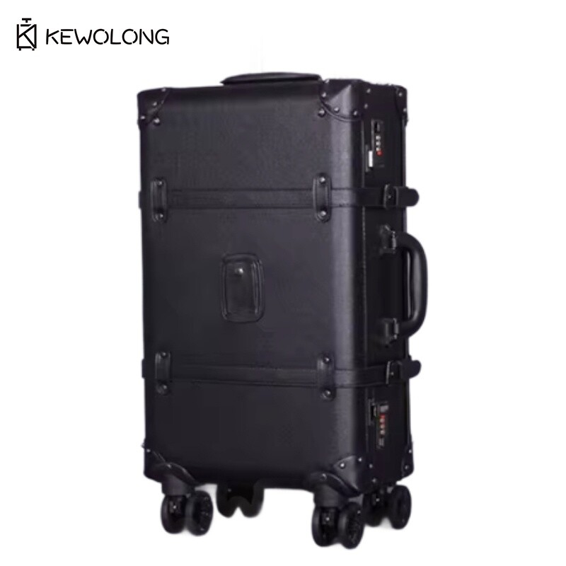 Retro Vintage Trunk Suitcase - ชุดกระเป๋าเดินทางวินเทจ 20 24 นิ้ว - กระเป๋าเดินทางแบบดึงสไตล์เรโทร