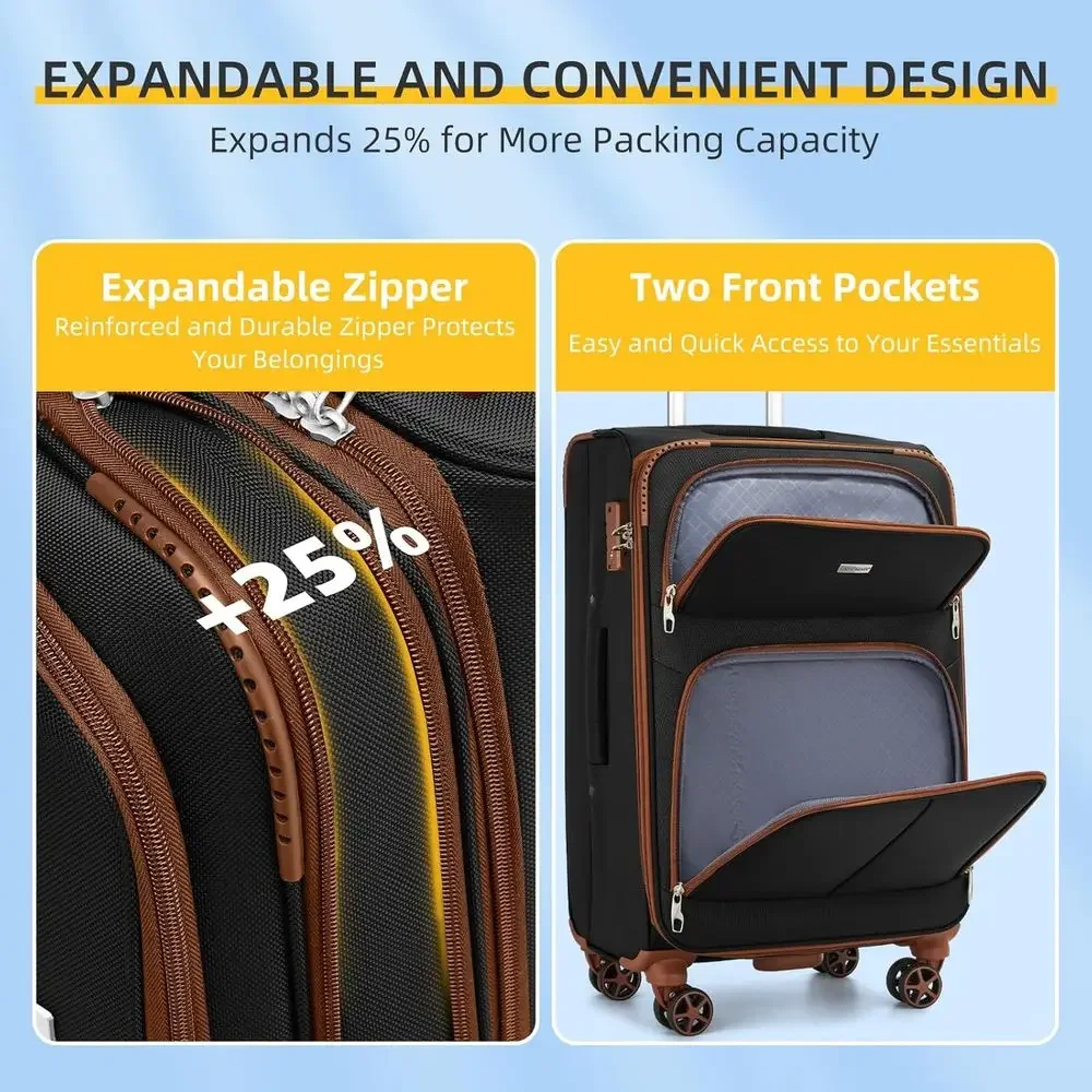 ชุดกระเป๋าเดินทางแบบขยายได้ 5  - Expandable Hard Shell Luggage Set บทวิจารณ์และราคา