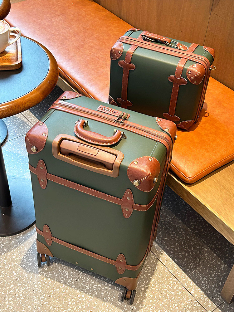 Vintage PU หนังกระเป๋าเดินทางผ - Retro Vintage Trunk Suitcase บทวิจารณ์และราคา