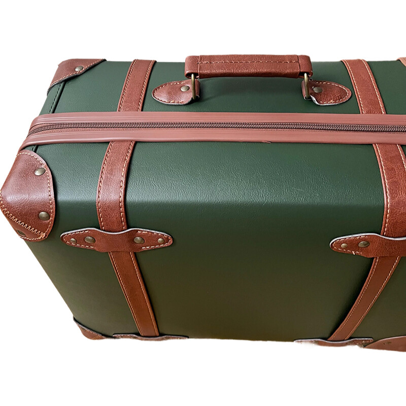 Vintage PU หนังกระเป๋าเดินทางผ - Retro Vintage Trunk Suitcase บทวิจารณ์และราคา