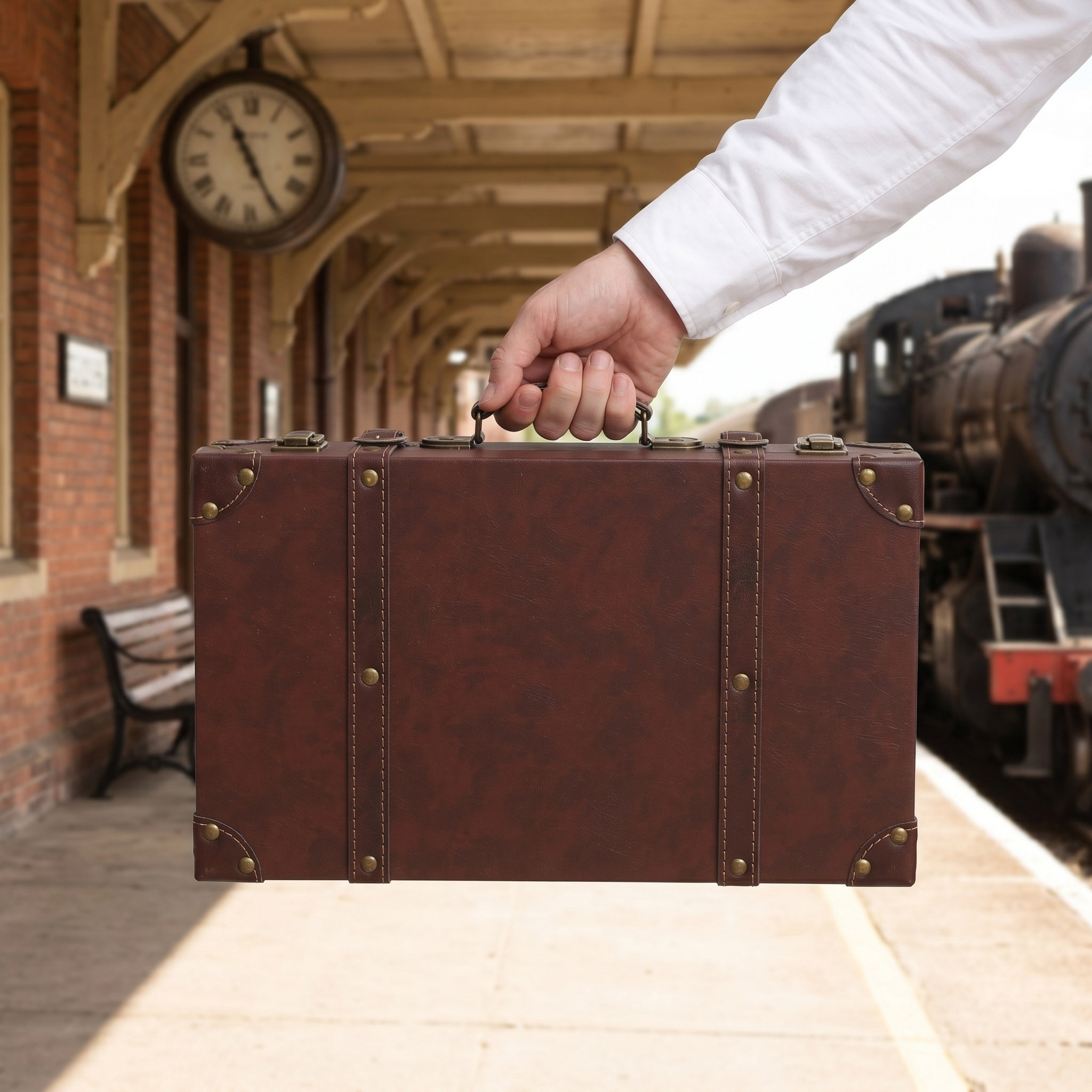 กล่องโชว์กระเป๋าเดินทางสไตล์วิ - Retro Vintage Trunk Suitcase บทวิจารณ์และราคา