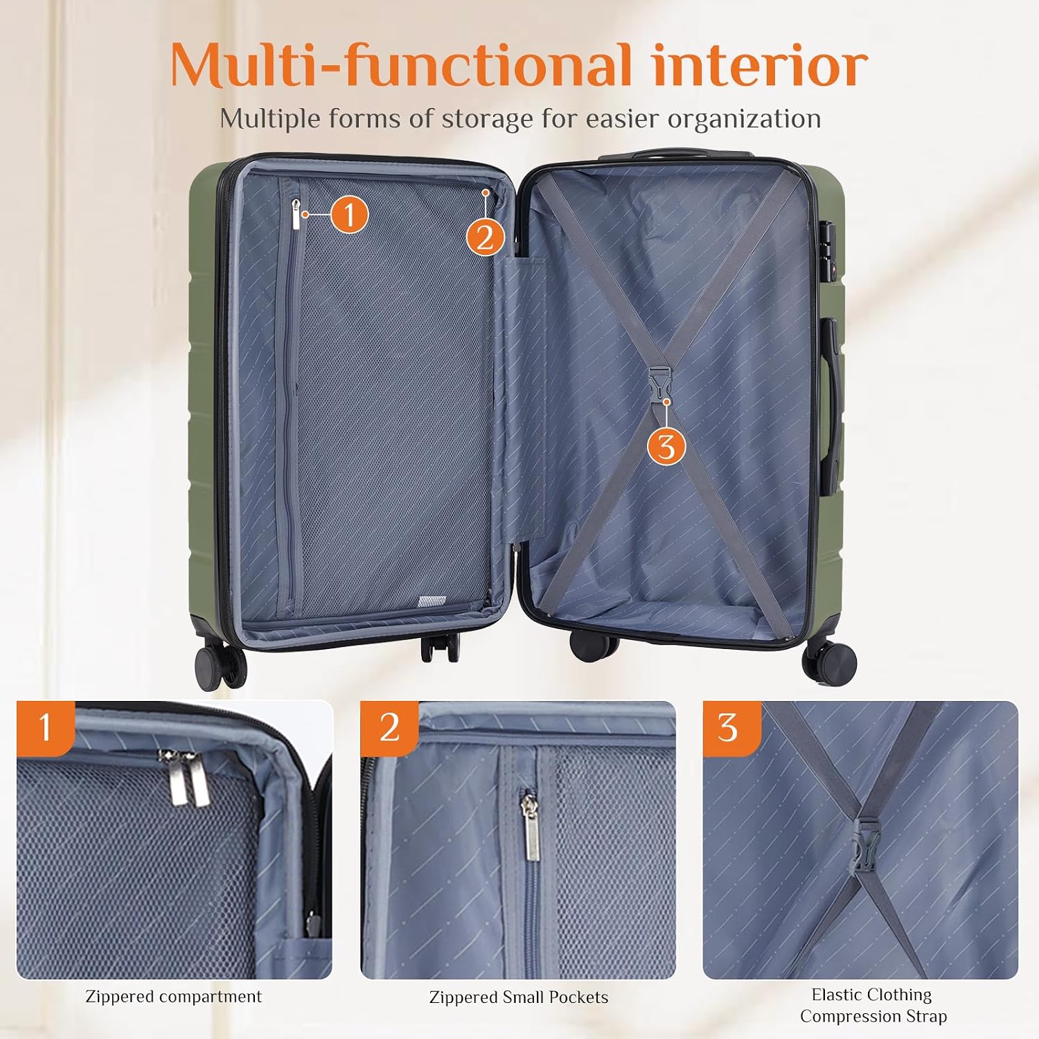 กระเป๋าเดินทางแบบถือขึ้นเครื่อ - Expandable Hard Shell Luggage Set บทวิจารณ์และราคา