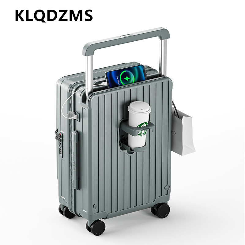 กระเป๋าเดินทางแบบชาร์จไฟได้ KL - Front Opening Laptop Luggage 24 Inch บทวิจารณ์และราคา