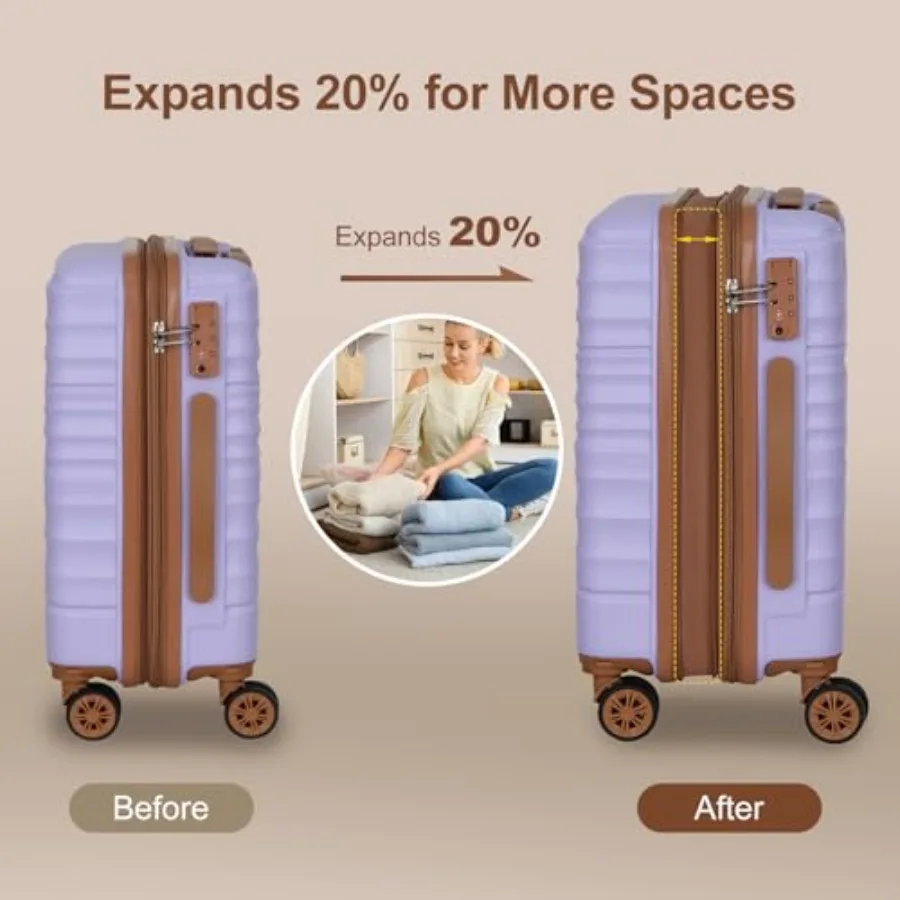 ชุดกระเป๋าเดินทางแบบขยายได้ 3  - Expandable Hard Shell Luggage Set บทวิจารณ์และราคา