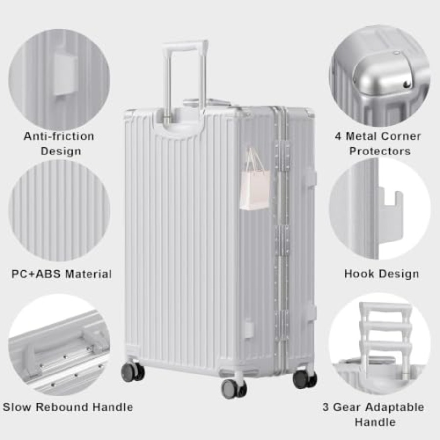 ชุดกระเป๋าเดินทาง 2 ชิ้น โครงอ - Aluminum Frame Carry On Luggage บทวิจารณ์และราคา